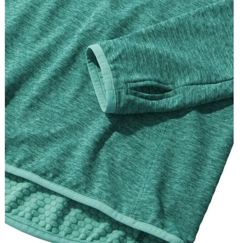 L.L. Bean Adventure Grid Blue Half-Zip Polyester Pullover Thumb Slot Size L Reg - Picture 3 of 15